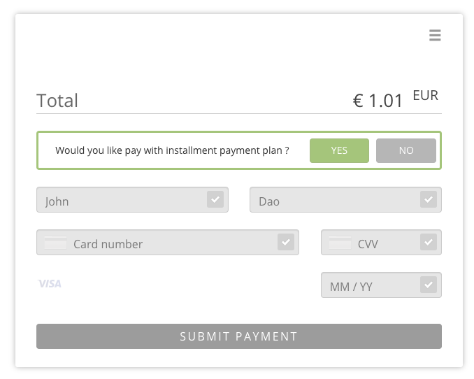 IPP payment form