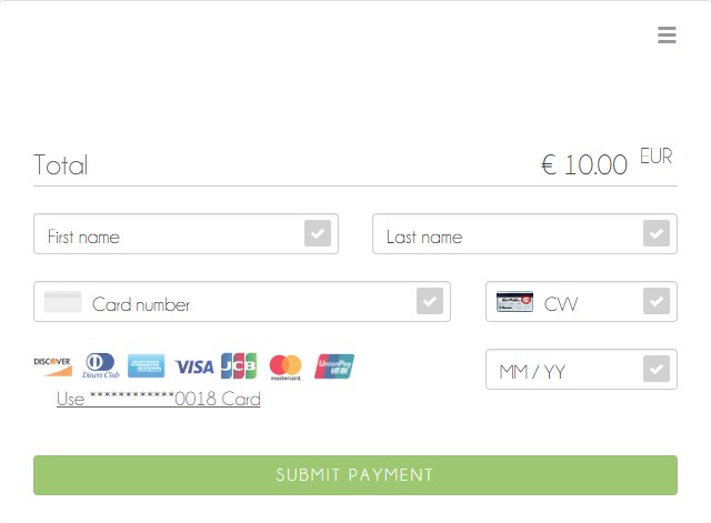 My Favorite Payment (use different card)